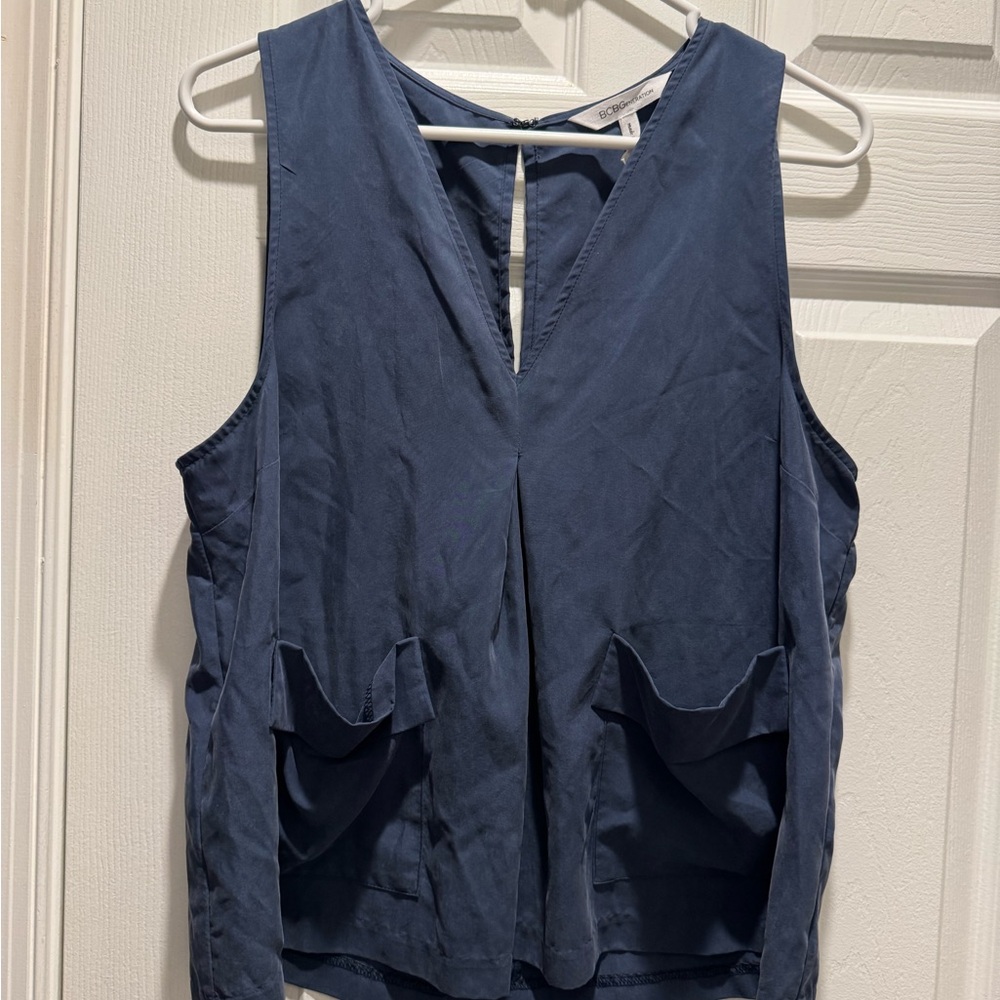 BCBGeneration Deep Blue Sleeveless Blouse